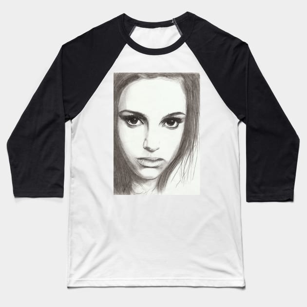 Natalie Portman Baseball T-Shirt by Svetlana Pelin